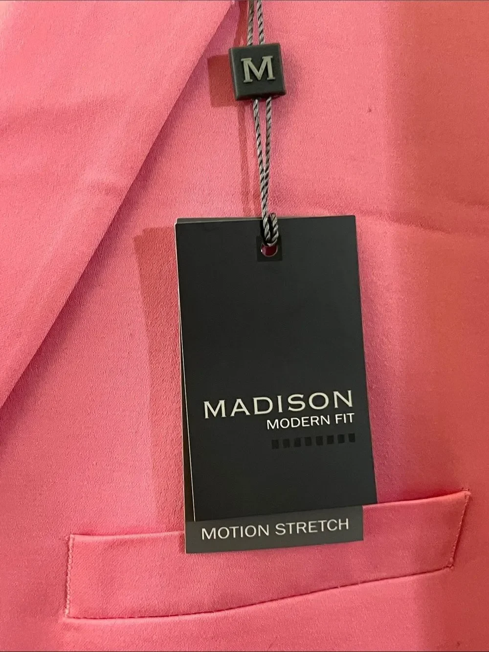 NWT MADISON MODERN FIT MOTION STRETCH PINK SPORT COAT SIZE 48R MENS